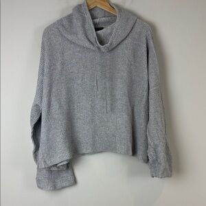 Eileen Fisher Light Gray Cowl Neck Top Size XL